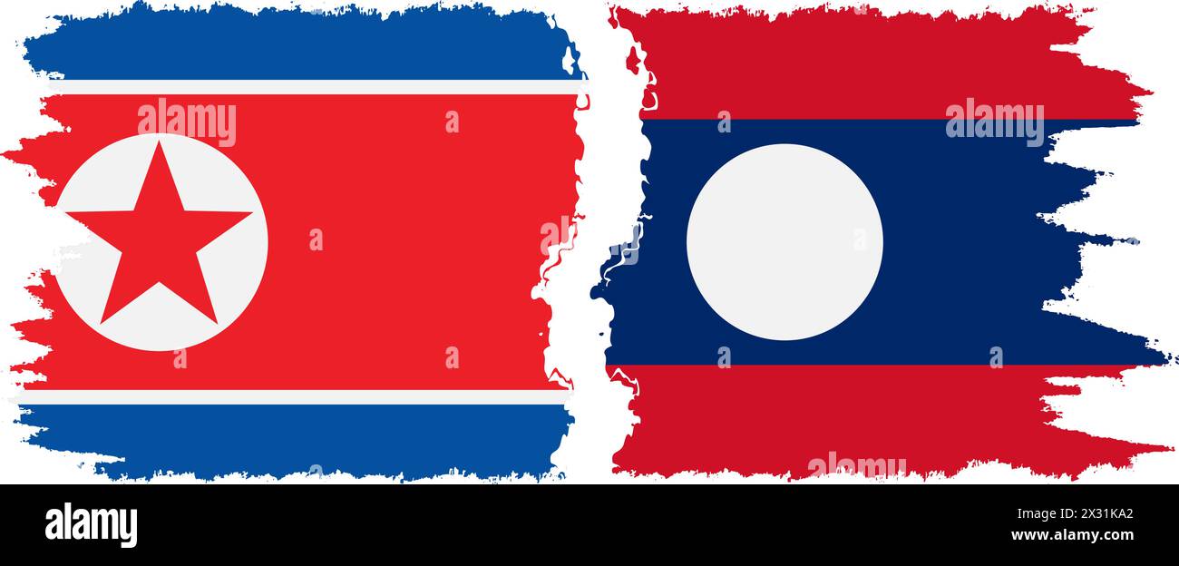 Laos and North Korea grunge flags connection, vector Stock Vector Image ...