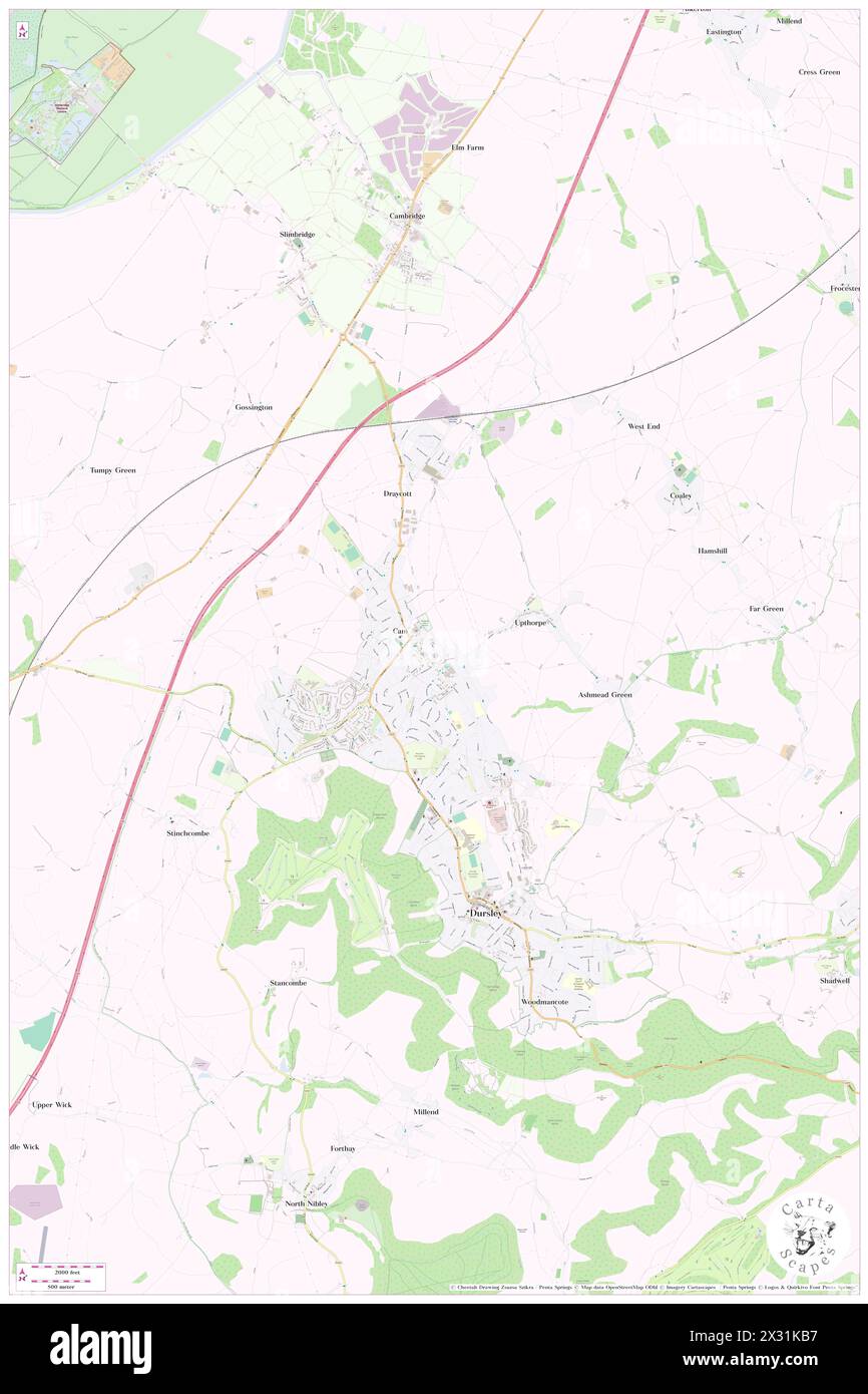 Cam, Gloucestershire, GB, United Kingdom, England, N 51 42' 1'', S 2 21' 40'', map, Cartascapes Map published in 2024. Explore Cartascapes, a map revealing Earth's diverse landscapes, cultures, and ecosystems. Journey through time and space, discovering the interconnectedness of our planet's past, present, and future. Stock Photo