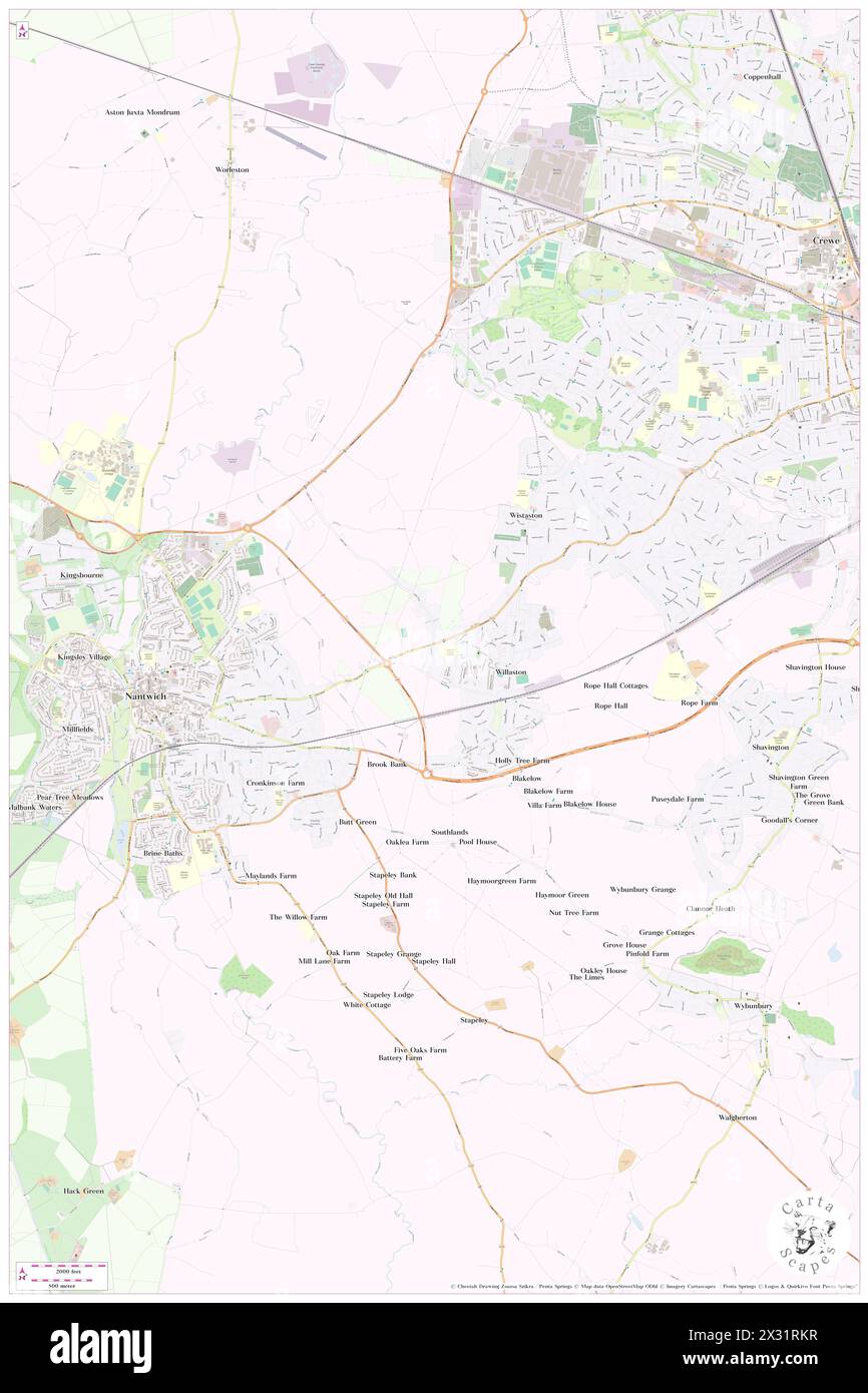 Willaston, Cheshire East, GB, United Kingdom, England, N 53 4' 13'', S 2 29' 16'', map, Cartascapes Map published in 2024. Explore Cartascapes, a map revealing Earth's diverse landscapes, cultures, and ecosystems. Journey through time and space, discovering the interconnectedness of our planet's past, present, and future. Stock Photo