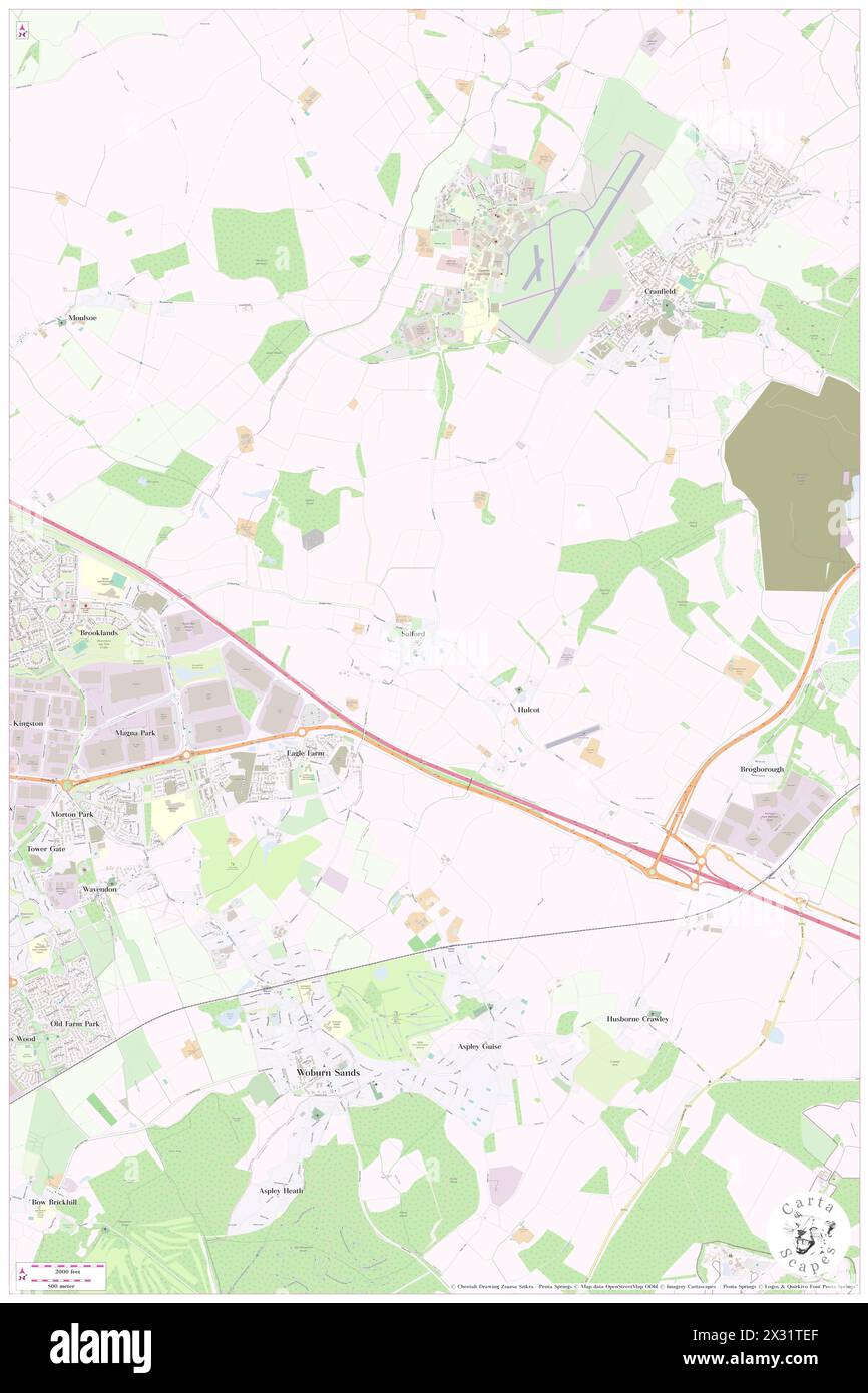 Hulcote and Salford, Central Bedfordshire, GB, United Kingdom, England, N 52 2' 33'', S 0 38' 4'', map, Cartascapes Map published in 2024. Explore Cartascapes, a map revealing Earth's diverse landscapes, cultures, and ecosystems. Journey through time and space, discovering the interconnectedness of our planet's past, present, and future. Stock Photo