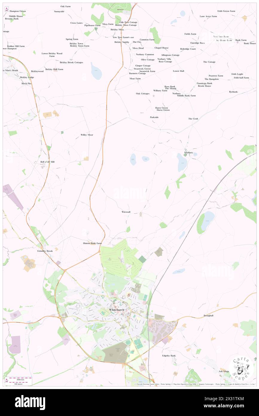 Wirswall, Cheshire East, GB, United Kingdom, England, N 52 59' 48'', S 2 40' 43'', map, Cartascapes Map published in 2024. Explore Cartascapes, a map revealing Earth's diverse landscapes, cultures, and ecosystems. Journey through time and space, discovering the interconnectedness of our planet's past, present, and future. Stock Photo