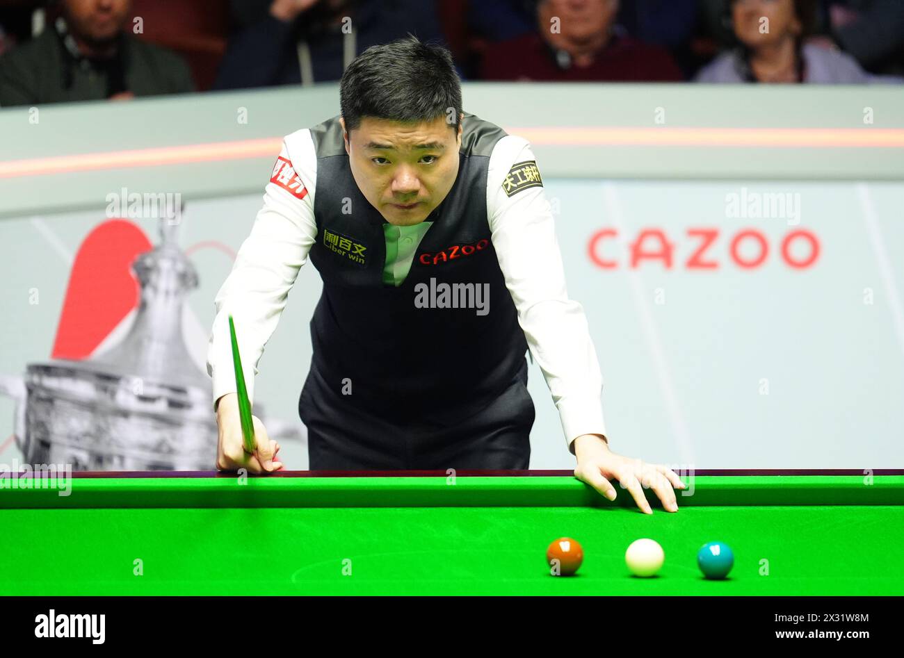 Ding Junhui during the match against Jack Lisowski on day five of the