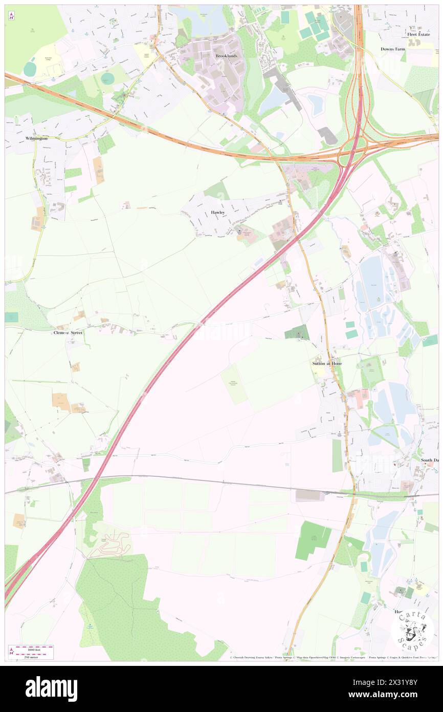 Sutton-at-Hone and Hawley, Kent, GB, United Kingdom, England, N 51 24' 47'', N 0 13' 23'', map, Cartascapes Map published in 2024. Explore Cartascapes, a map revealing Earth's diverse landscapes, cultures, and ecosystems. Journey through time and space, discovering the interconnectedness of our planet's past, present, and future. Stock Photo