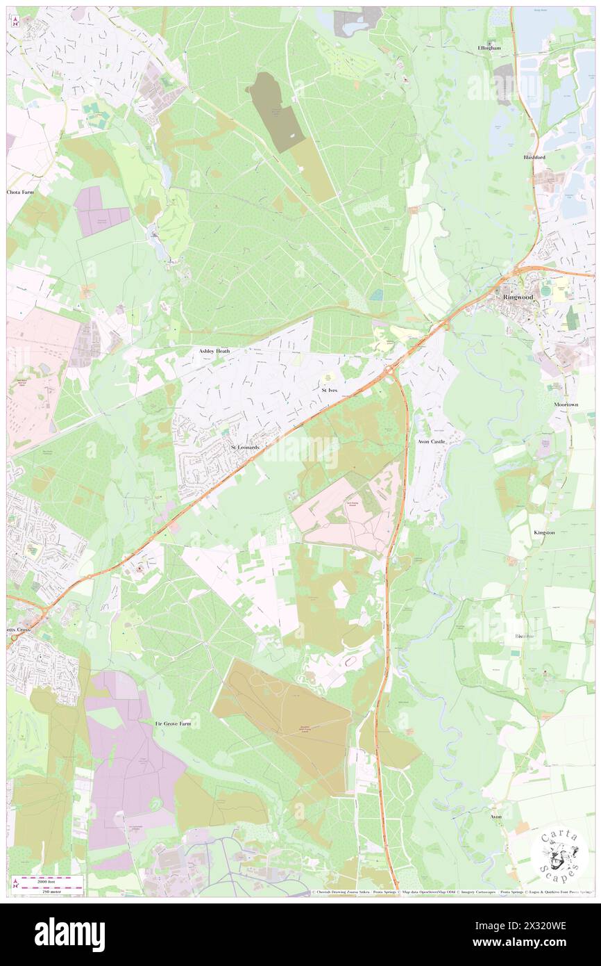 St. Leonards and St. Ives, Dorset, GB, United Kingdom, England, N 50 49' 48'', S 1 49' 42'', map, Cartascapes Map published in 2024. Explore Cartascapes, a map revealing Earth's diverse landscapes, cultures, and ecosystems. Journey through time and space, discovering the interconnectedness of our planet's past, present, and future. Stock Photo