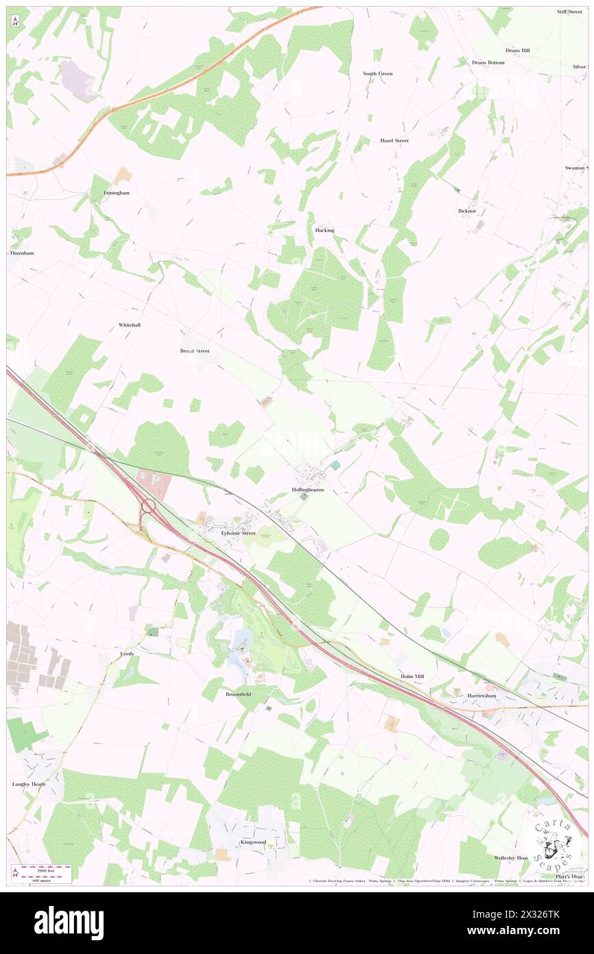 Hollingbourne, Kent, GB, United Kingdom, England, N 51 16' 13'', N 0 38' 22'', map, Cartascapes Map published in 2024. Explore Cartascapes, a map revealing Earth's diverse landscapes, cultures, and ecosystems. Journey through time and space, discovering the interconnectedness of our planet's past, present, and future. Stock Photo