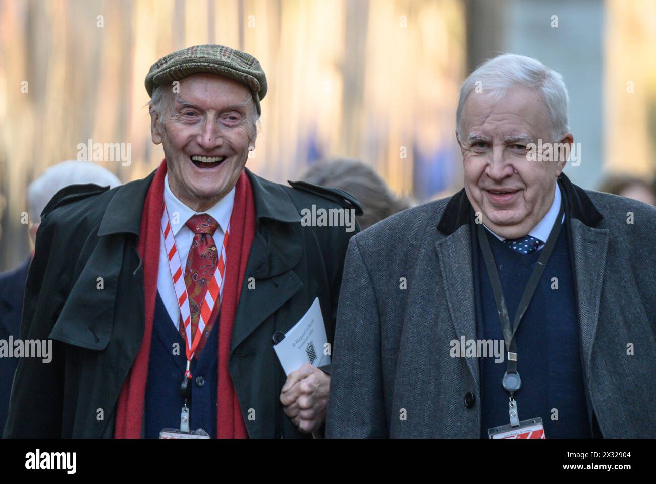 Donald Anderson (Baron Anderson of Swansea) and Paul Peter Murphy (Baron Murphy of Torfaen) leaving the memorial service for Betty Boothroyd, former S Stock Photo