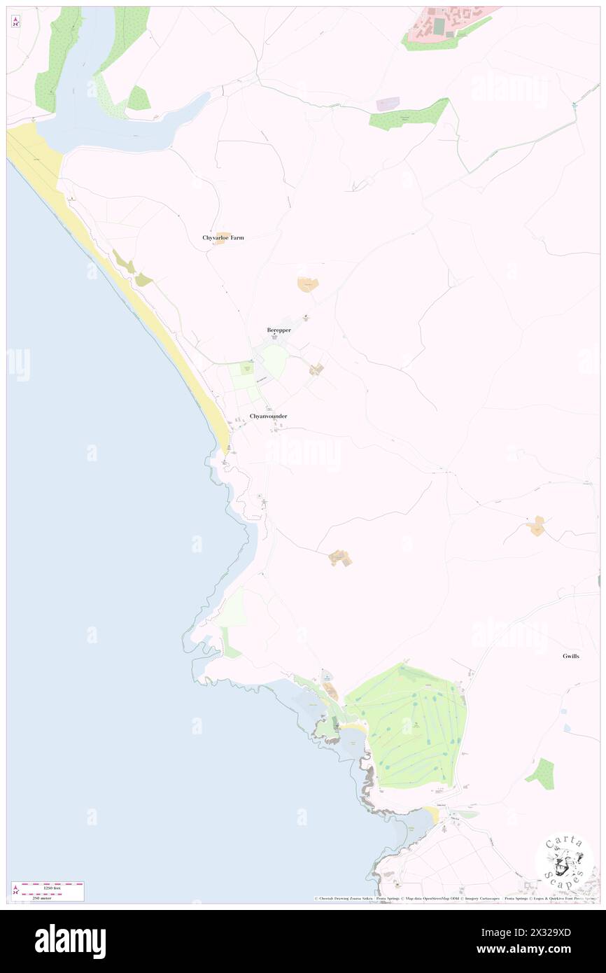 Gunwalloe, Cornwall, GB, United Kingdom, England, N 50 3' 13'', S 5 16' 18'', map, Cartascapes Map published in 2024. Explore Cartascapes, a map revealing Earth's diverse landscapes, cultures, and ecosystems. Journey through time and space, discovering the interconnectedness of our planet's past, present, and future. Stock Photo