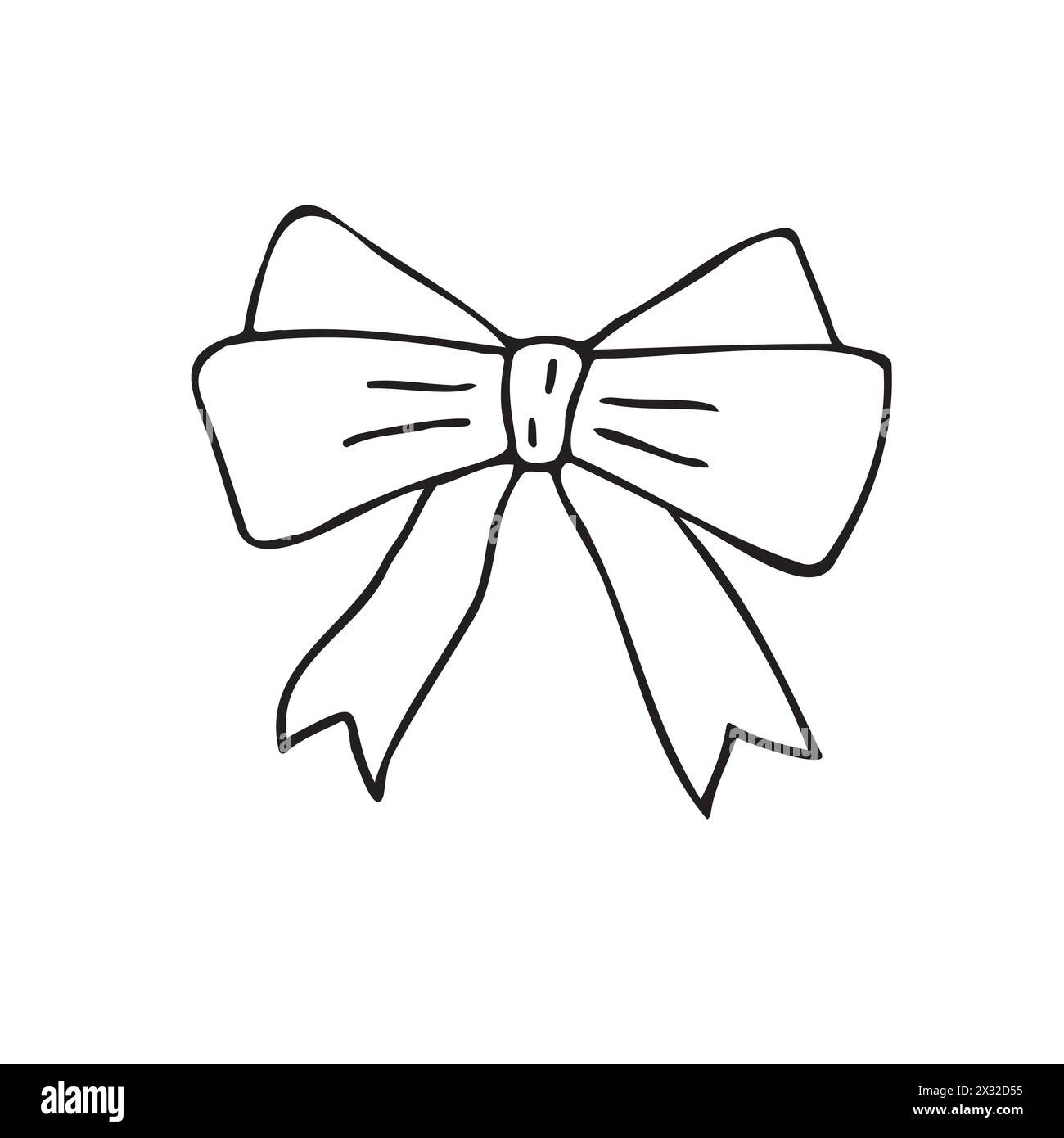 Vector hand drawn sketch doodle bow tie isolated on white background ...