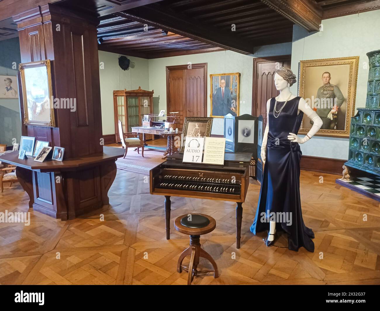 SIGMARINGE, GERMANY - MAY 28, 2022: Museum exhibits at Sigmaringen Castle (German: Schloss Sigmaringen), the seat of government of the princes of Hohe Stock Photo
