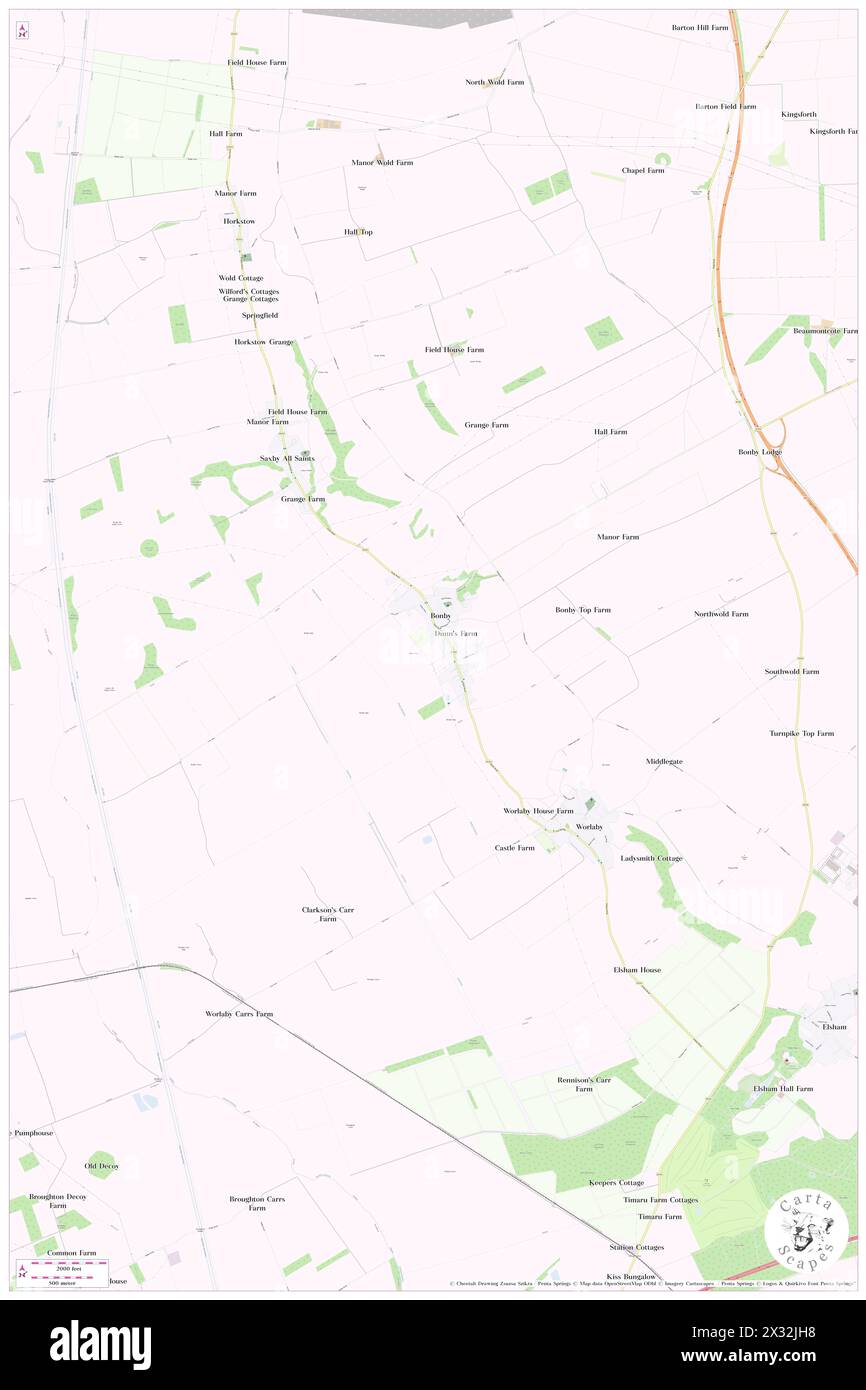 Bonby, North Lincolnshire, GB, United Kingdom, England, N 53 37' 24'', S 0 29' 7'', map, Cartascapes Map published in 2024. Explore Cartascapes, a map revealing Earth's diverse landscapes, cultures, and ecosystems. Journey through time and space, discovering the interconnectedness of our planet's past, present, and future. Stock Photo