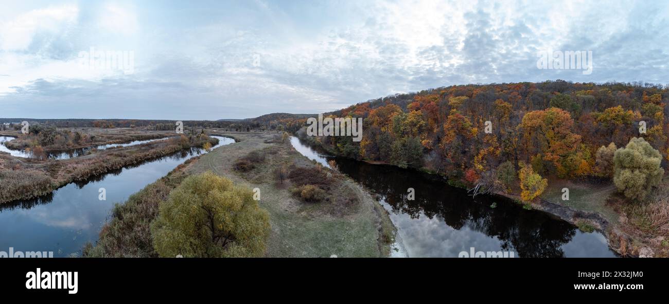Aerial panorama river curve hi-res stock photography and images - Alamy