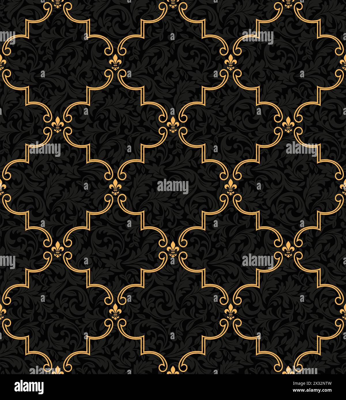 Floral pattern. Wallpaper baroque, damask. Seamless vector background ...