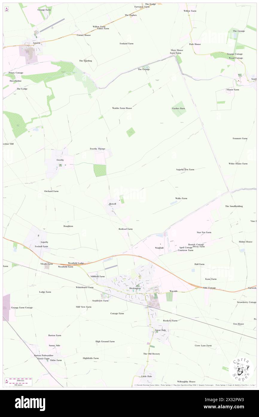 Asgarby and Howell, Lincolnshire, GB, United Kingdom, England, N 53 0' 13'', S 0 18' 7'', map, Cartascapes Map published in 2024. Explore Cartascapes, a map revealing Earth's diverse landscapes, cultures, and ecosystems. Journey through time and space, discovering the interconnectedness of our planet's past, present, and future. Stock Photo