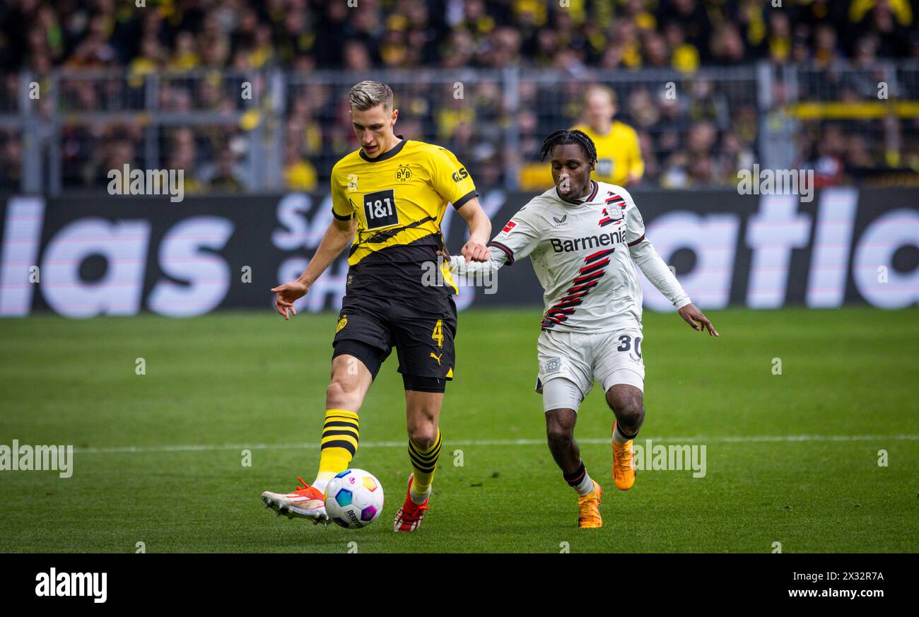 Dortmund, Germany. 21th Apr 2024. Nico Schlotterbeck (BVB) Jeremie ...