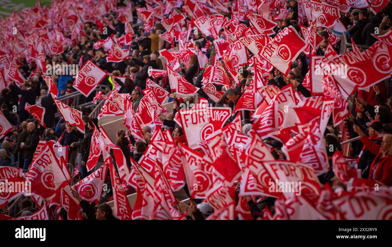 Duesseldorf, Germany. 20th Apr 2024.  Fahnenmeer  Fortuna Düsseldorf - SpVgg Greuther Fürth  20.04.2024   Copyright (nur für journalistische Zwecke) b Stock Photo