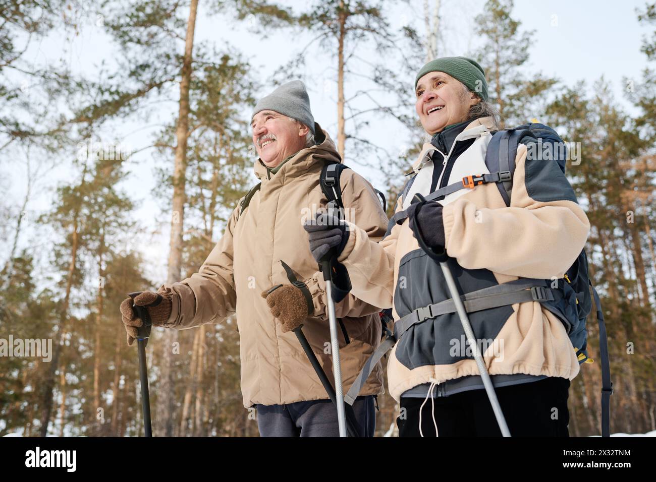 Low angle shot woman backpack hi-res stock photography and images - Alamy