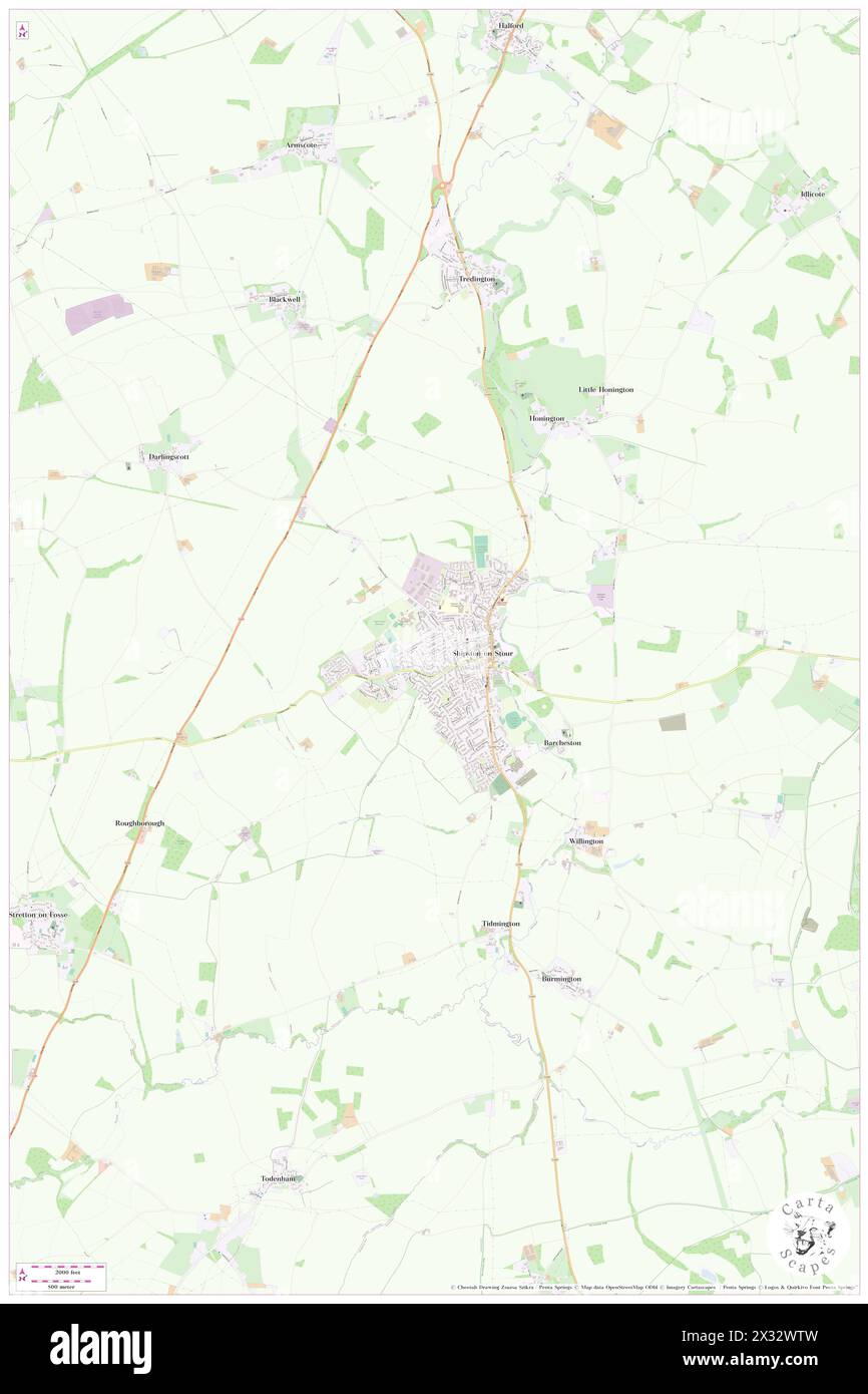 Shipston-on-Stour, Warwickshire, GB, United Kingdom, England, N 52 3' 47'', S 1 37' 49'', map, Cartascapes Map published in 2024. Explore Cartascapes, a map revealing Earth's diverse landscapes, cultures, and ecosystems. Journey through time and space, discovering the interconnectedness of our planet's past, present, and future. Stock Photo