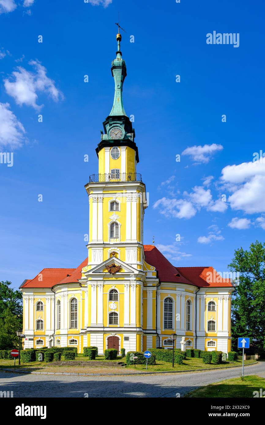 Evangelical Sophia Church in Pokoj, Namyslow District, Opole Voivodeship, Upper Silesia, Poland. Stock Photo