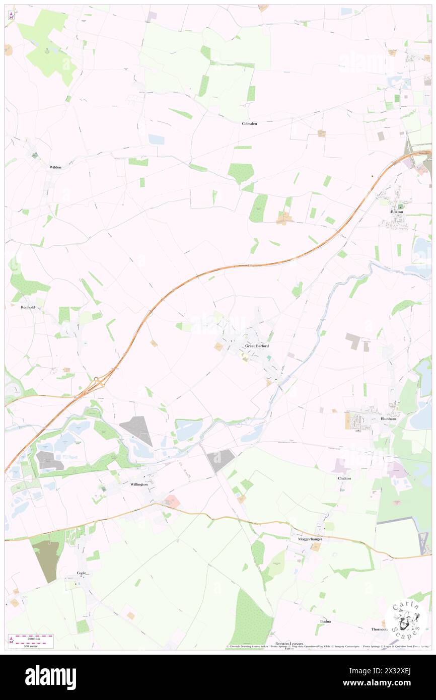 Great Barford, Bedford, GB, United Kingdom, England, N 52 9' 34'', S 0 21' 27'', map, Cartascapes Map published in 2024. Explore Cartascapes, a map revealing Earth's diverse landscapes, cultures, and ecosystems. Journey through time and space, discovering the interconnectedness of our planet's past, present, and future. Stock Photo