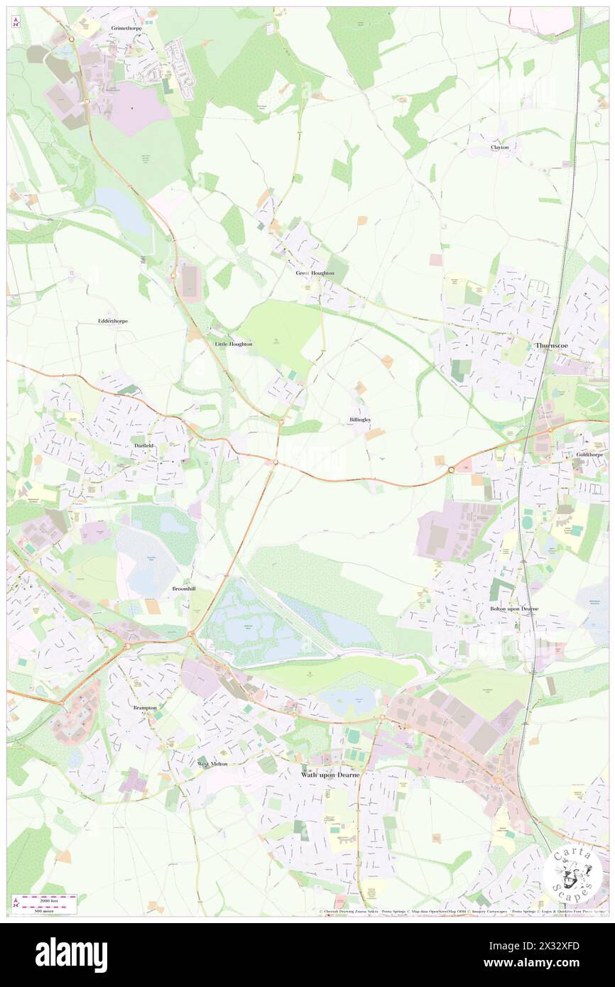 Billingley, Barnsley, GB, United Kingdom, England, N 53 32' 1'', S 1 20' 55'', map, Cartascapes Map published in 2024. Explore Cartascapes, a map revealing Earth's diverse landscapes, cultures, and ecosystems. Journey through time and space, discovering the interconnectedness of our planet's past, present, and future. Stock Photo