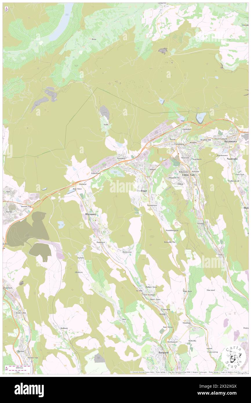 Tredegar, Blaenau Gwent, GB, United Kingdom, Wales, N 51 46' 27'', S 3 15' 36'', map, Cartascapes Map published in 2024. Explore Cartascapes, a map revealing Earth's diverse landscapes, cultures, and ecosystems. Journey through time and space, discovering the interconnectedness of our planet's past, present, and future. Stock Photo