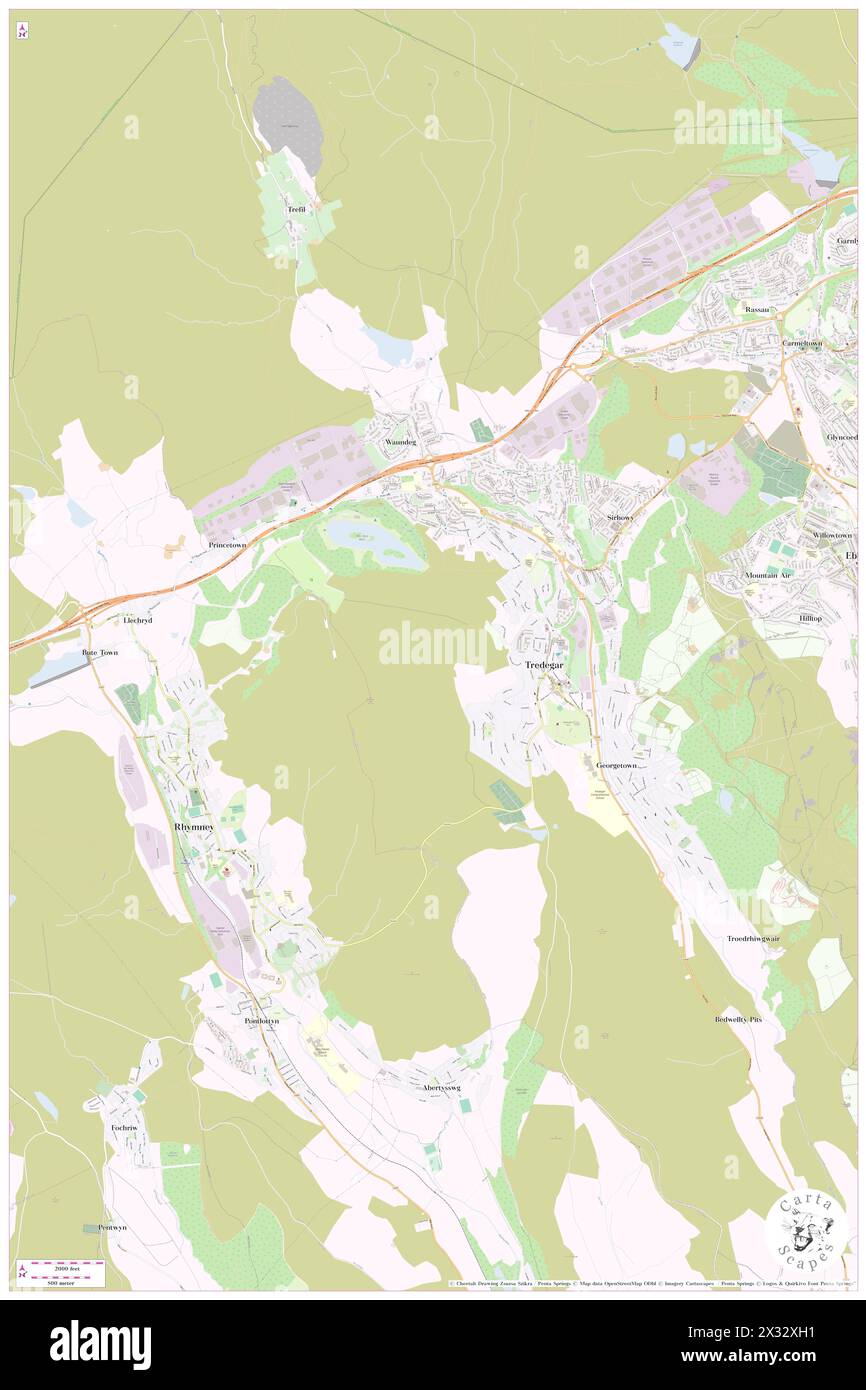 Tredegar, Blaenau Gwent, GB, United Kingdom, Wales, N 51 46' 27'', S 3 15' 36'', map, Cartascapes Map published in 2024. Explore Cartascapes, a map revealing Earth's diverse landscapes, cultures, and ecosystems. Journey through time and space, discovering the interconnectedness of our planet's past, present, and future. Stock Photo