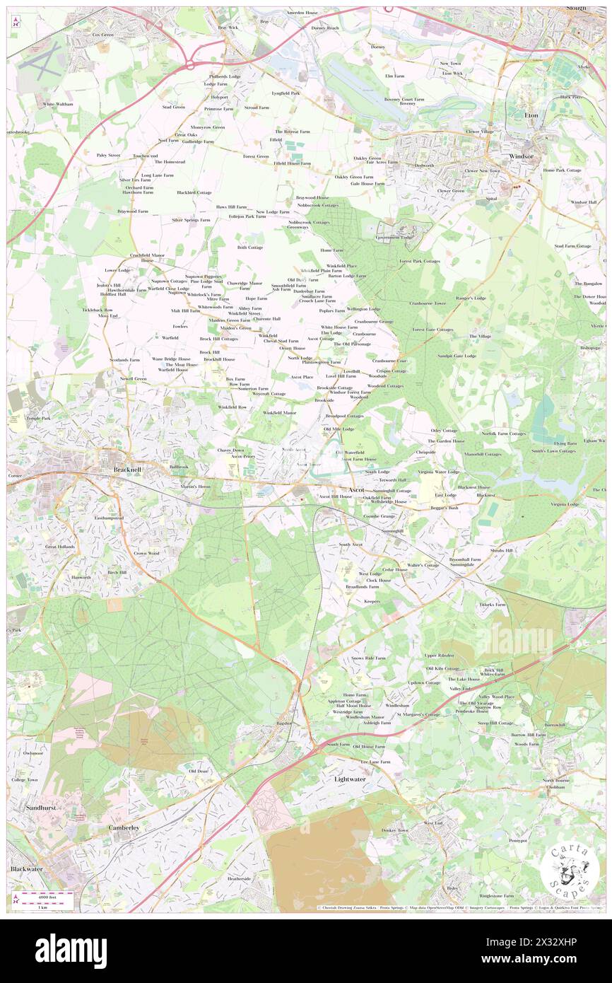 Winkfield, Bracknell Forest, GB, United Kingdom, England, N 51 25' 14'', S 0 41' 31'', map, Cartascapes Map published in 2024. Explore Cartascapes, a map revealing Earth's diverse landscapes, cultures, and ecosystems. Journey through time and space, discovering the interconnectedness of our planet's past, present, and future. Stock Photo