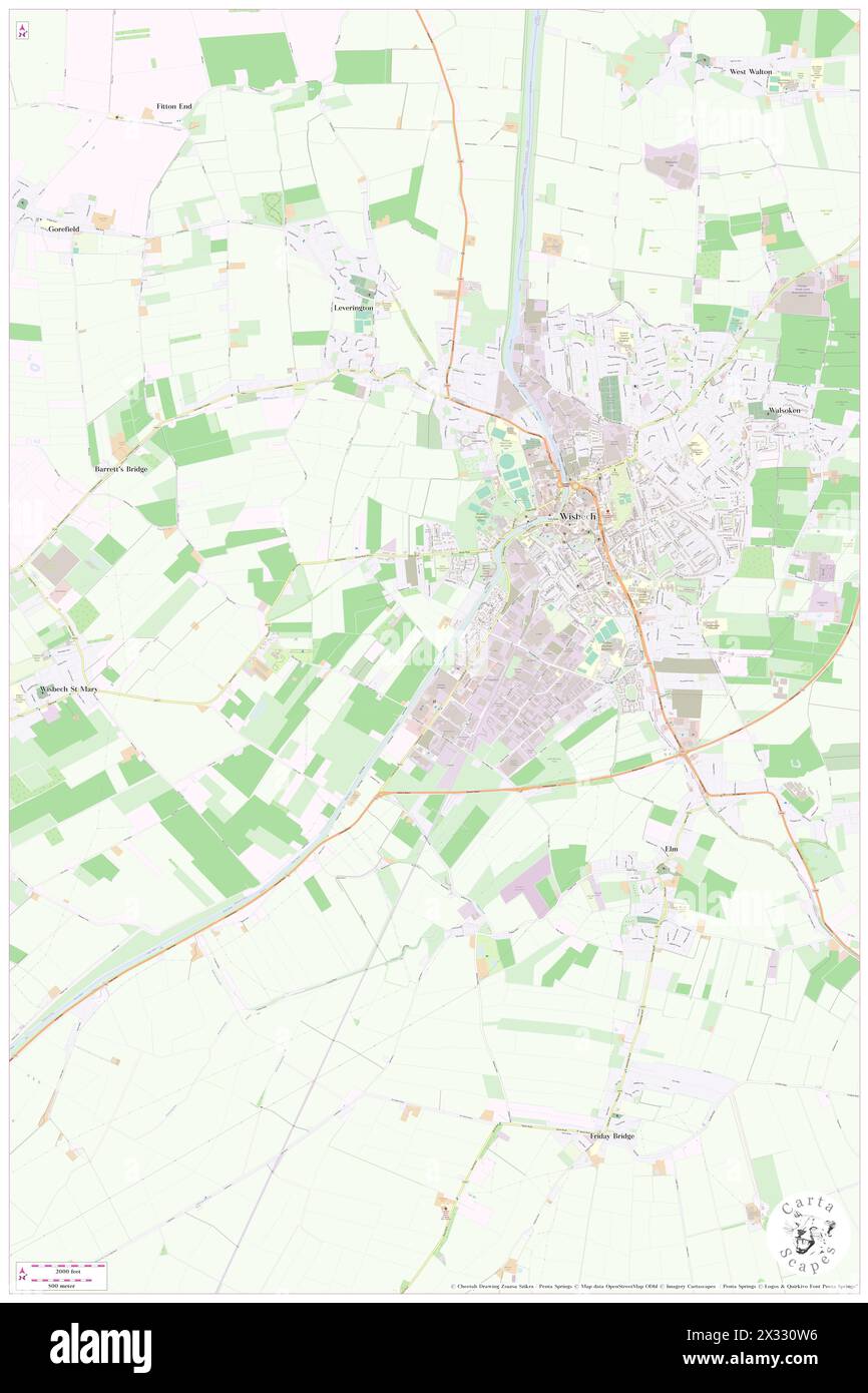 Wisbech, Cambridgeshire, GB, United Kingdom, England, N 52 39' 19'', N 0 8' 37'', map, Cartascapes Map published in 2024. Explore Cartascapes, a map revealing Earth's diverse landscapes, cultures, and ecosystems. Journey through time and space, discovering the interconnectedness of our planet's past, present, and future. Stock Photo