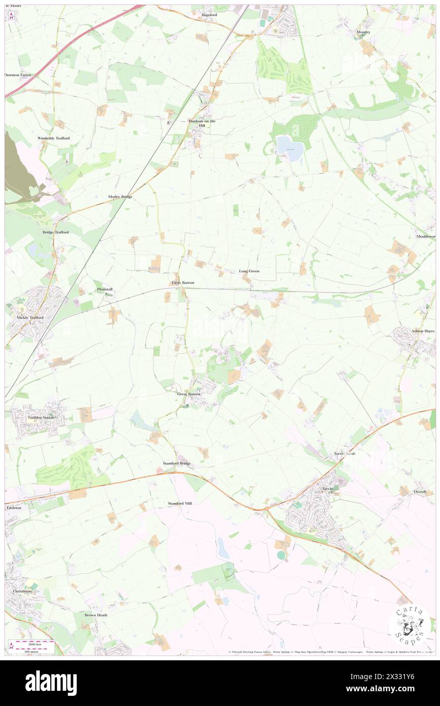 Barrow, Cheshire West and Chester, GB, United Kingdom, England, N 53 13' 11'', S 2 47' 16'', map, Cartascapes Map published in 2024. Explore Cartascapes, a map revealing Earth's diverse landscapes, cultures, and ecosystems. Journey through time and space, discovering the interconnectedness of our planet's past, present, and future. Stock Photo