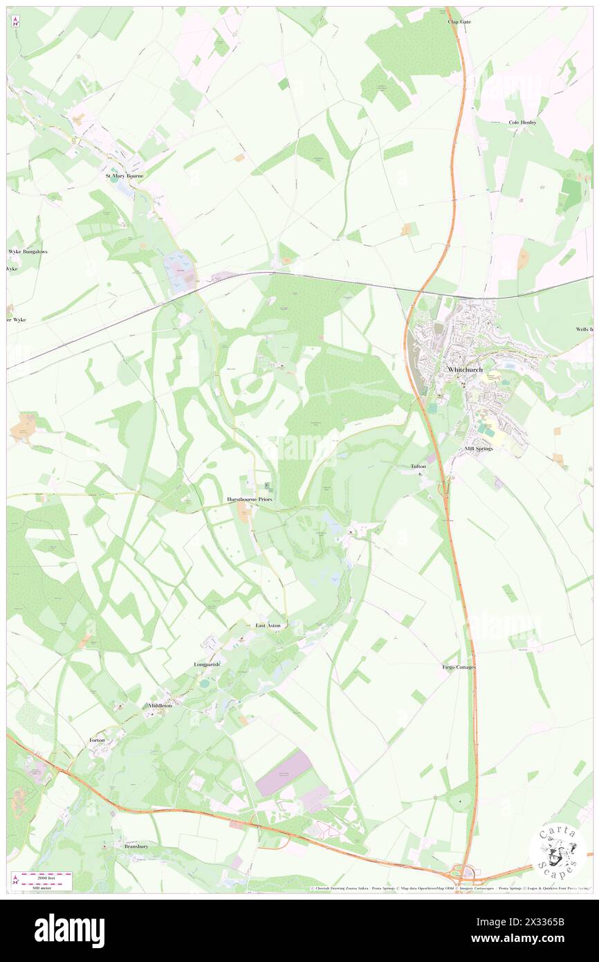 Hurstbourne Priors, Hampshire, GB, United Kingdom, England, N 51 13' 16'', S 1 22' 0'', map, Cartascapes Map published in 2024. Explore Cartascapes, a map revealing Earth's diverse landscapes, cultures, and ecosystems. Journey through time and space, discovering the interconnectedness of our planet's past, present, and future. Stock Photo