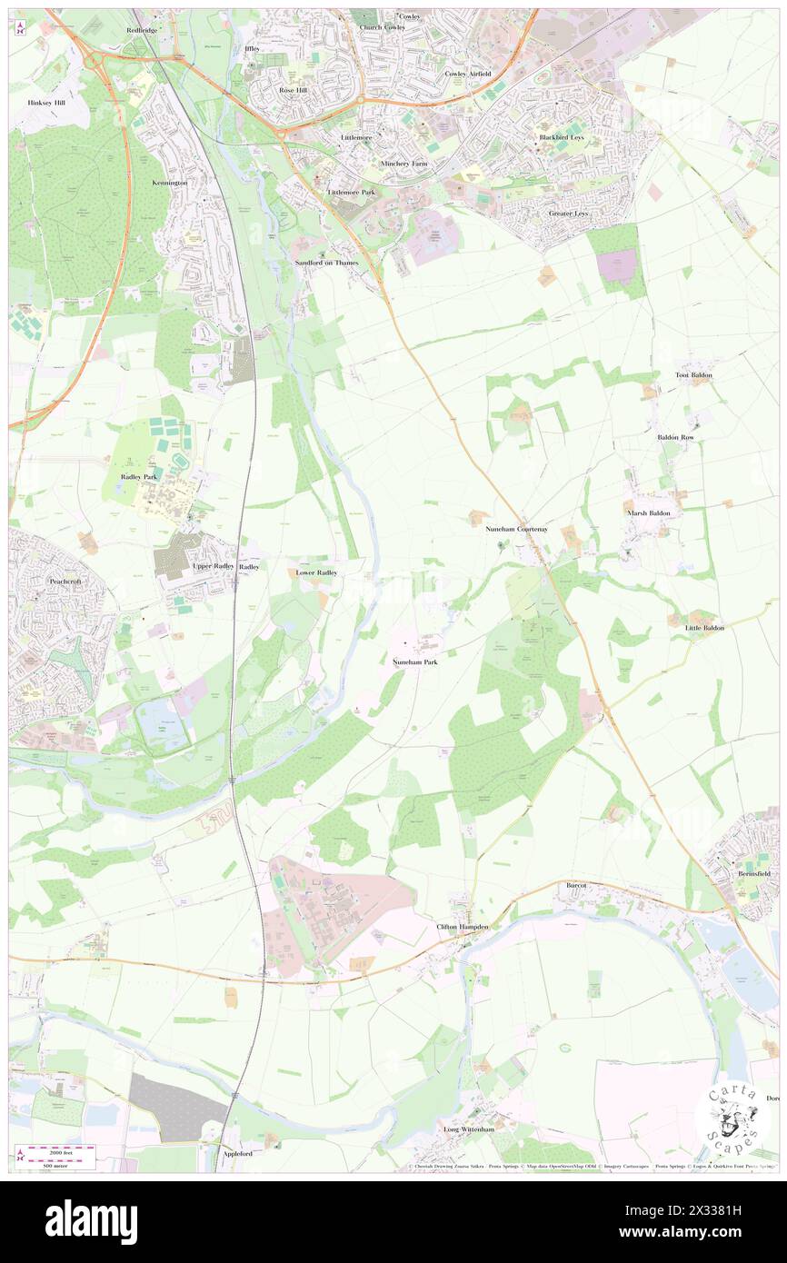 Nuneham Courtenay, Oxfordshire, GB, United Kingdom, England, N 51 41' 5'', S 1 13' 10'', map, Cartascapes Map published in 2024. Explore Cartascapes, a map revealing Earth's diverse landscapes, cultures, and ecosystems. Journey through time and space, discovering the interconnectedness of our planet's past, present, and future. Stock Photo