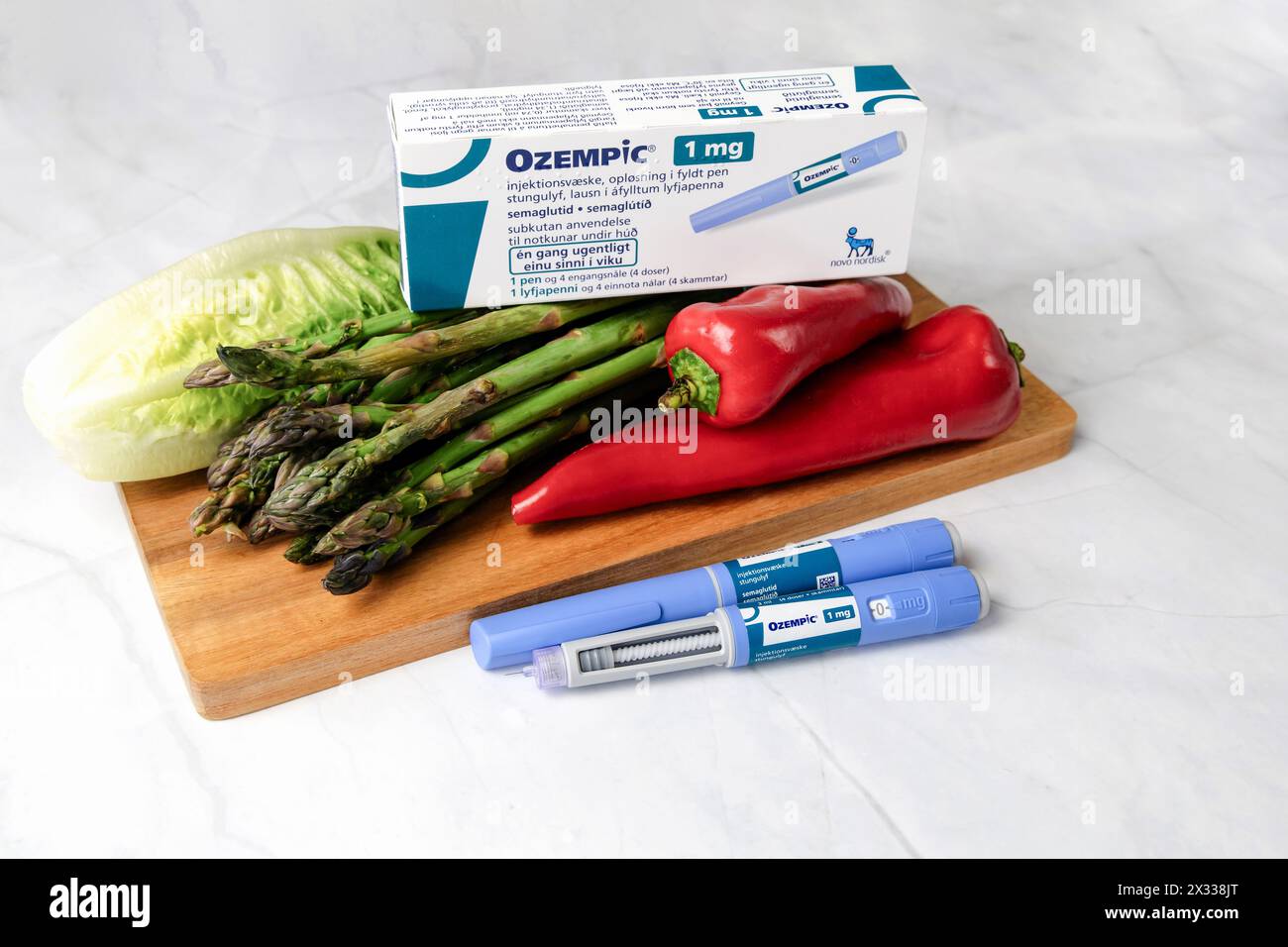 Ozempic Insulin injection pen for diabetics and weight loss Stock Photo