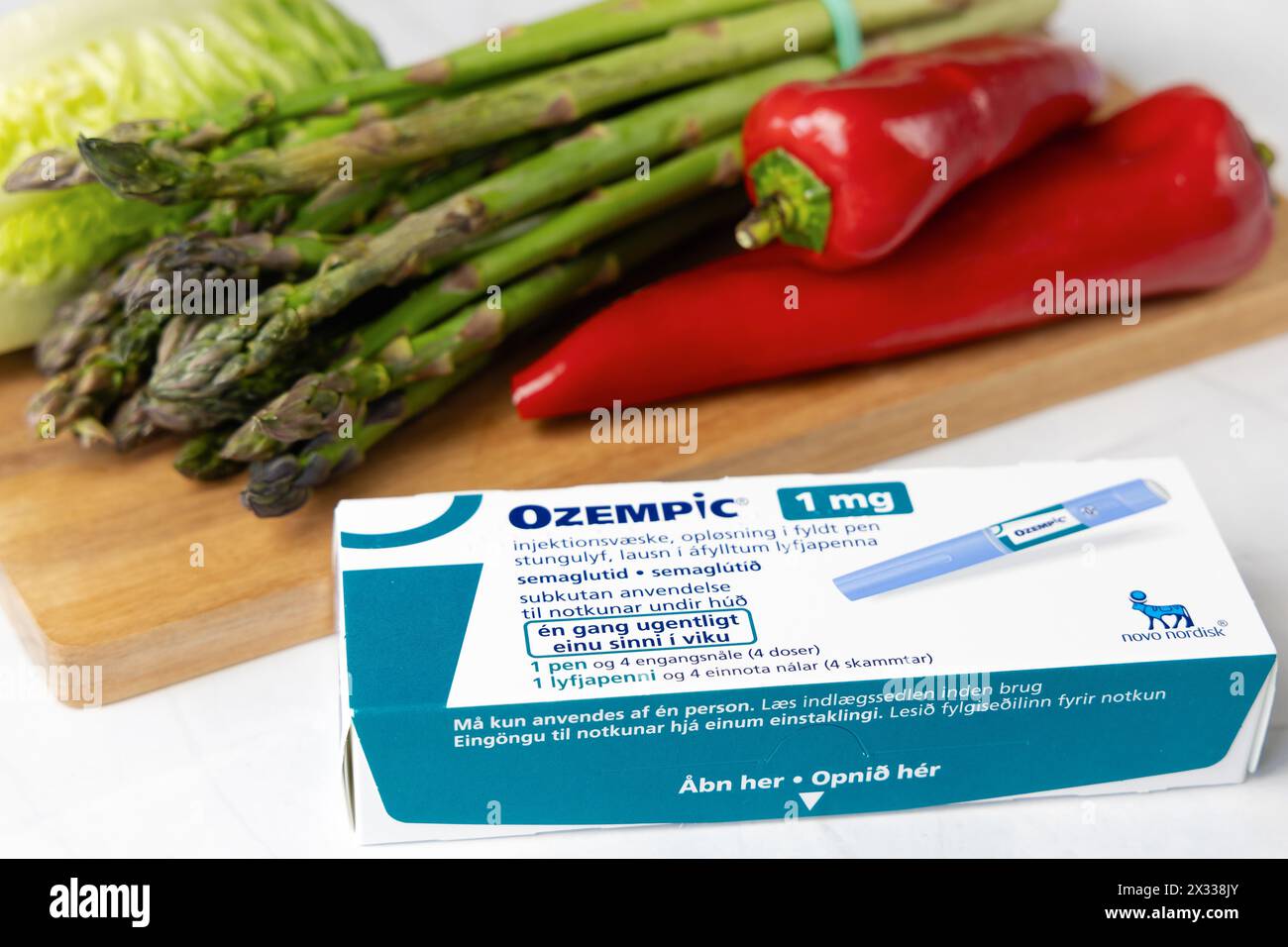 Ozempic Insulin injection pen for diabetics and weight loss Stock Photo