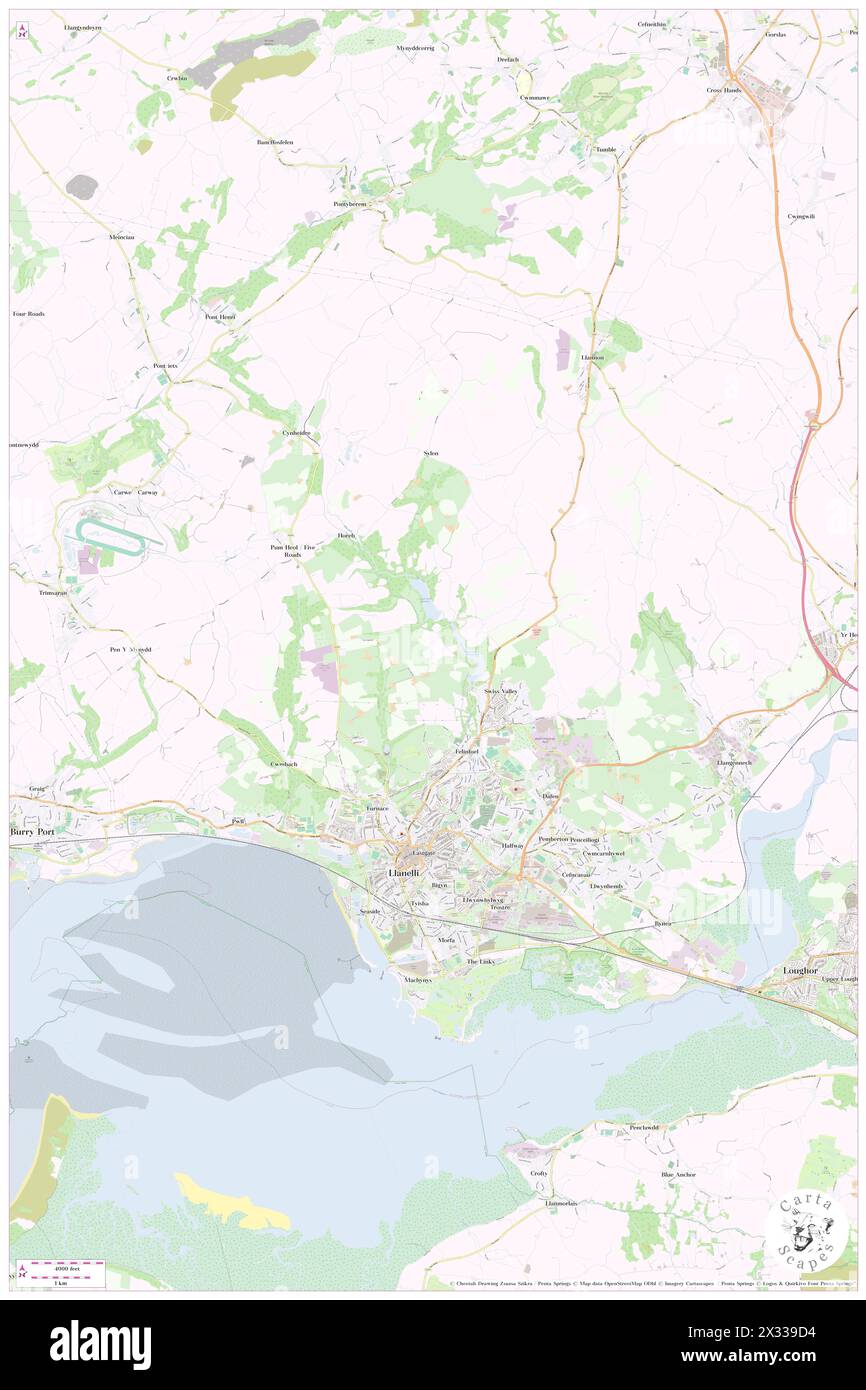 Llanelli Rural, Carmarthenshire, GB, United Kingdom, Wales, N 51 42' 44'', S 4 9' 6'', map, Cartascapes Map published in 2024. Explore Cartascapes, a map revealing Earth's diverse landscapes, cultures, and ecosystems. Journey through time and space, discovering the interconnectedness of our planet's past, present, and future. Stock Photo