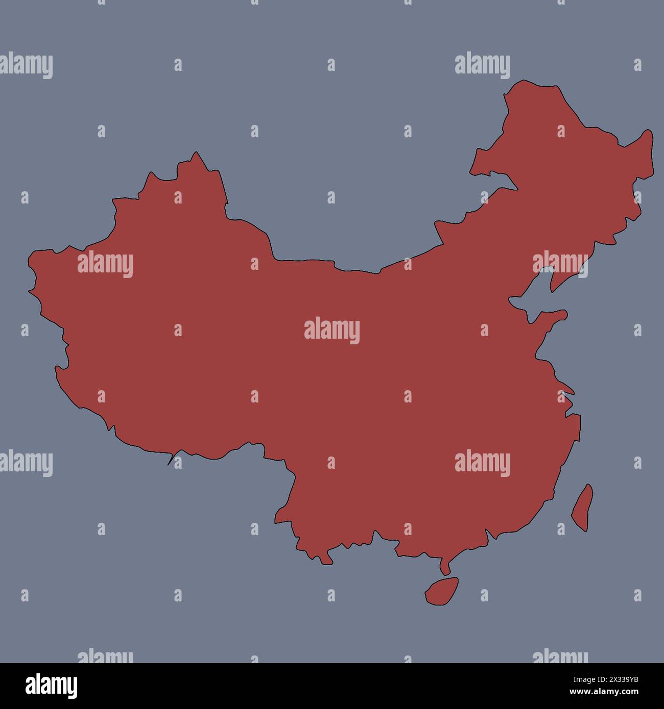 China, Umriß des Landes Stock Photo