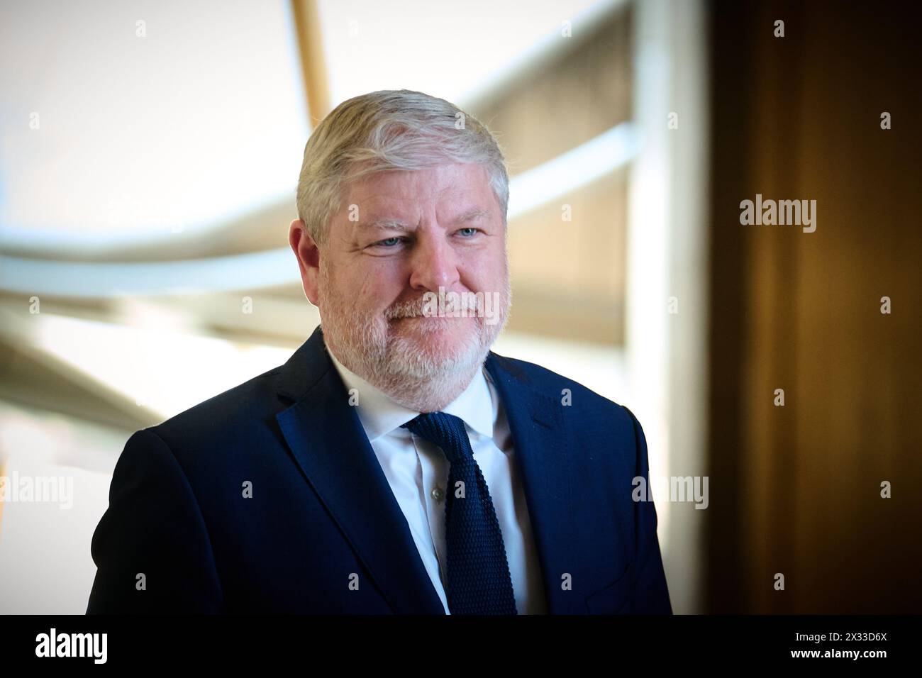 Edinburgh Scotland, UK 24 April 2024. Cabinet Secretary for Constitution, External Affairs and Culture Angus Robertson MSP at the Scottish Parliament. credit sst/alamy live news Stock Photo