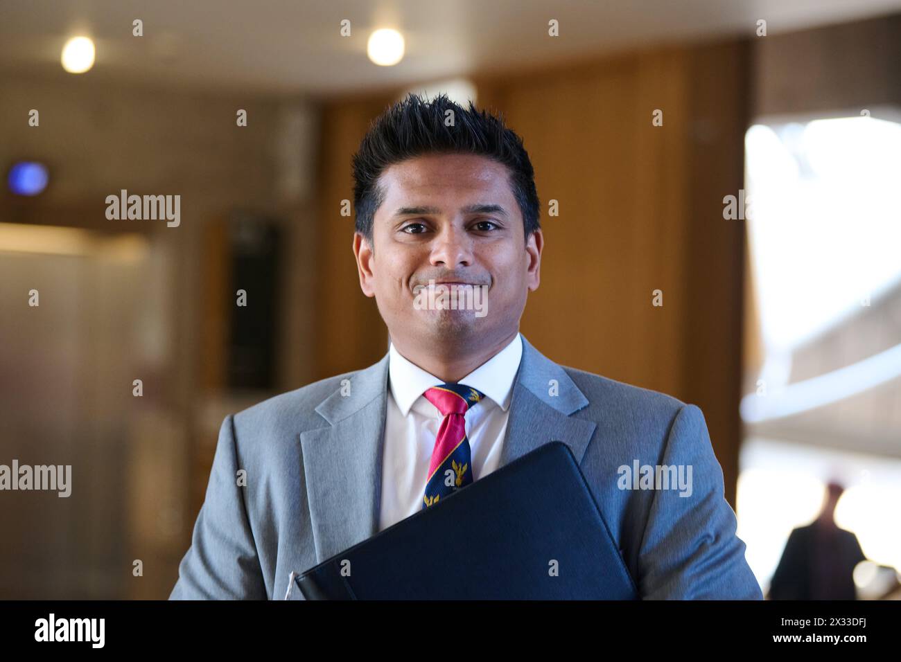 Edinburgh Scotland, UK 24 April 2024.   Dr. Sandesh Gulhane MSP at the Scottish Parliament. credit sst/alamy live news Stock Photo