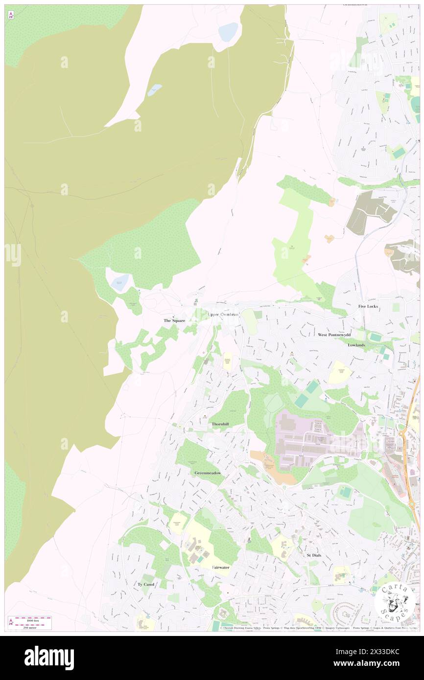 Upper Cwmbran, Torfaen County Borough, GB, United Kingdom, Wales, N 51 39' 57'', S 3 2' 58'', map, Cartascapes Map published in 2024. Explore Cartascapes, a map revealing Earth's diverse landscapes, cultures, and ecosystems. Journey through time and space, discovering the interconnectedness of our planet's past, present, and future. Stock Photo