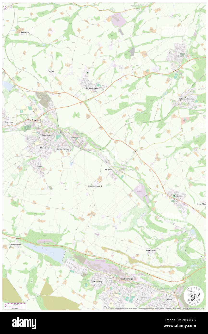 Oxspring, Barnsley, GB, United Kingdom, England, N 53 31' 6'', S 1 36' 3'', map, Cartascapes Map published in 2024. Explore Cartascapes, a map revealing Earth's diverse landscapes, cultures, and ecosystems. Journey through time and space, discovering the interconnectedness of our planet's past, present, and future. Stock Photo