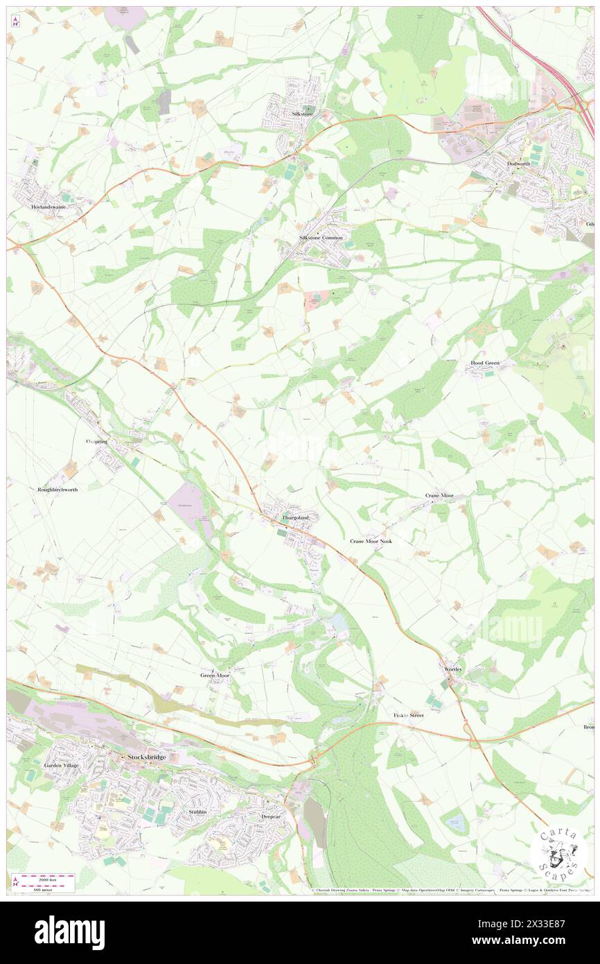 Thurgoland, Barnsley, GB, United Kingdom, England, N 53 30' 49'', S 1 33' 49'', map, Cartascapes Map published in 2024. Explore Cartascapes, a map revealing Earth's diverse landscapes, cultures, and ecosystems. Journey through time and space, discovering the interconnectedness of our planet's past, present, and future. Stock Photo