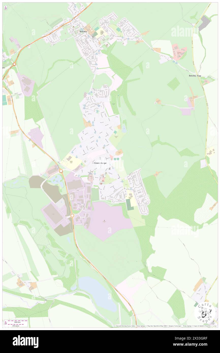 Grimethorpe, Barnsley, GB, United Kingdom, England, N 53 34' 35'', S 1 22' 36'', map, Cartascapes Map published in 2024. Explore Cartascapes, a map revealing Earth's diverse landscapes, cultures, and ecosystems. Journey through time and space, discovering the interconnectedness of our planet's past, present, and future. Stock Photo