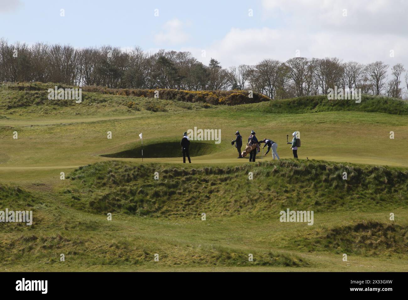 Golfers at Kingsbarns Golf Links Fife Scotland April 2024 Stock Photo