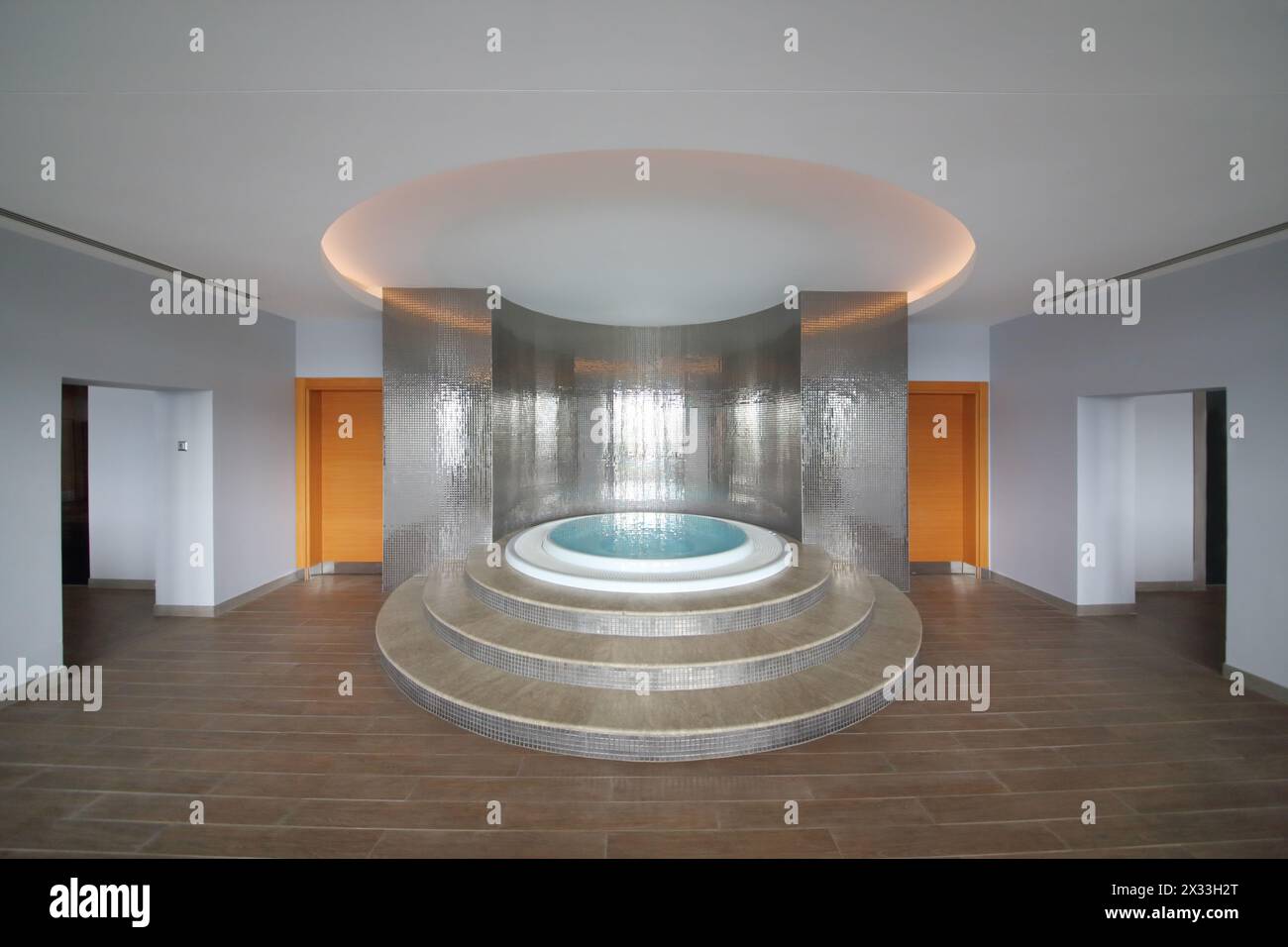 SOCHI, RUSSIA - JUL 27, 2014: The room with a round whirlpool in the center in Hotel Radisson Blu Paradise Resort and Spa Stock Photo