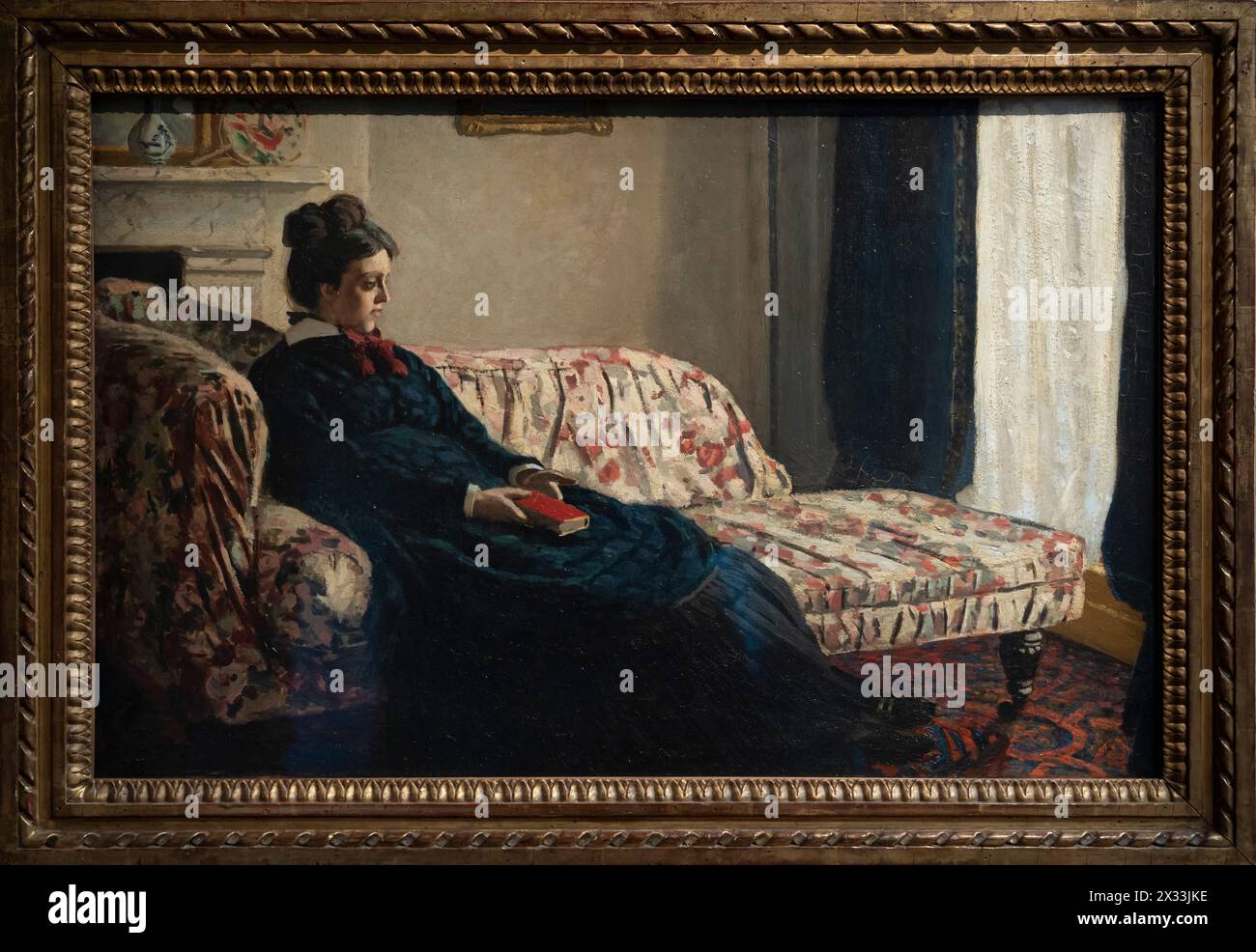 Paris, France - 04 12 2024: Orsay Museum. Meditation. Madame Monet on the Sofa painted by Edouard Manet Stock Photo