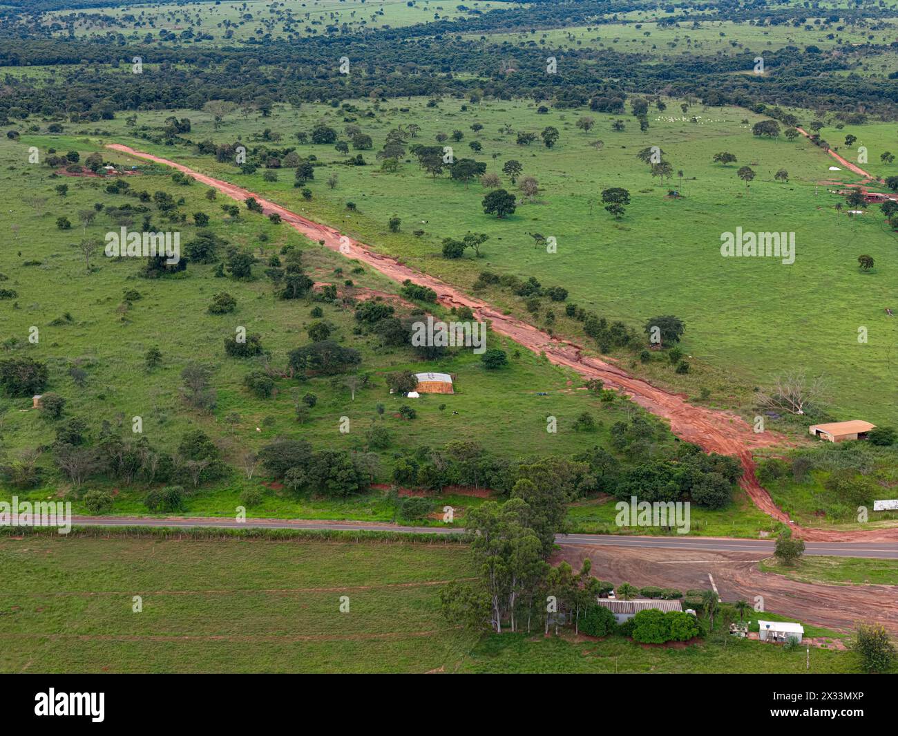 Itaja, Goias, Brazil 04 11 2024: dirt floor small airport itaja goias airstrip in bad situation Stock Photo