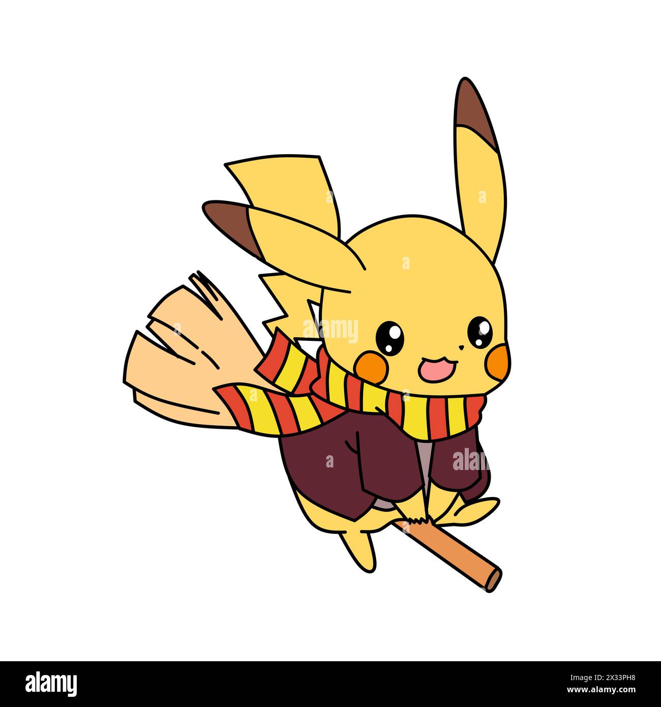 Pokemon Characters pikachu fly cartoon animation vector illustration Stock Vector