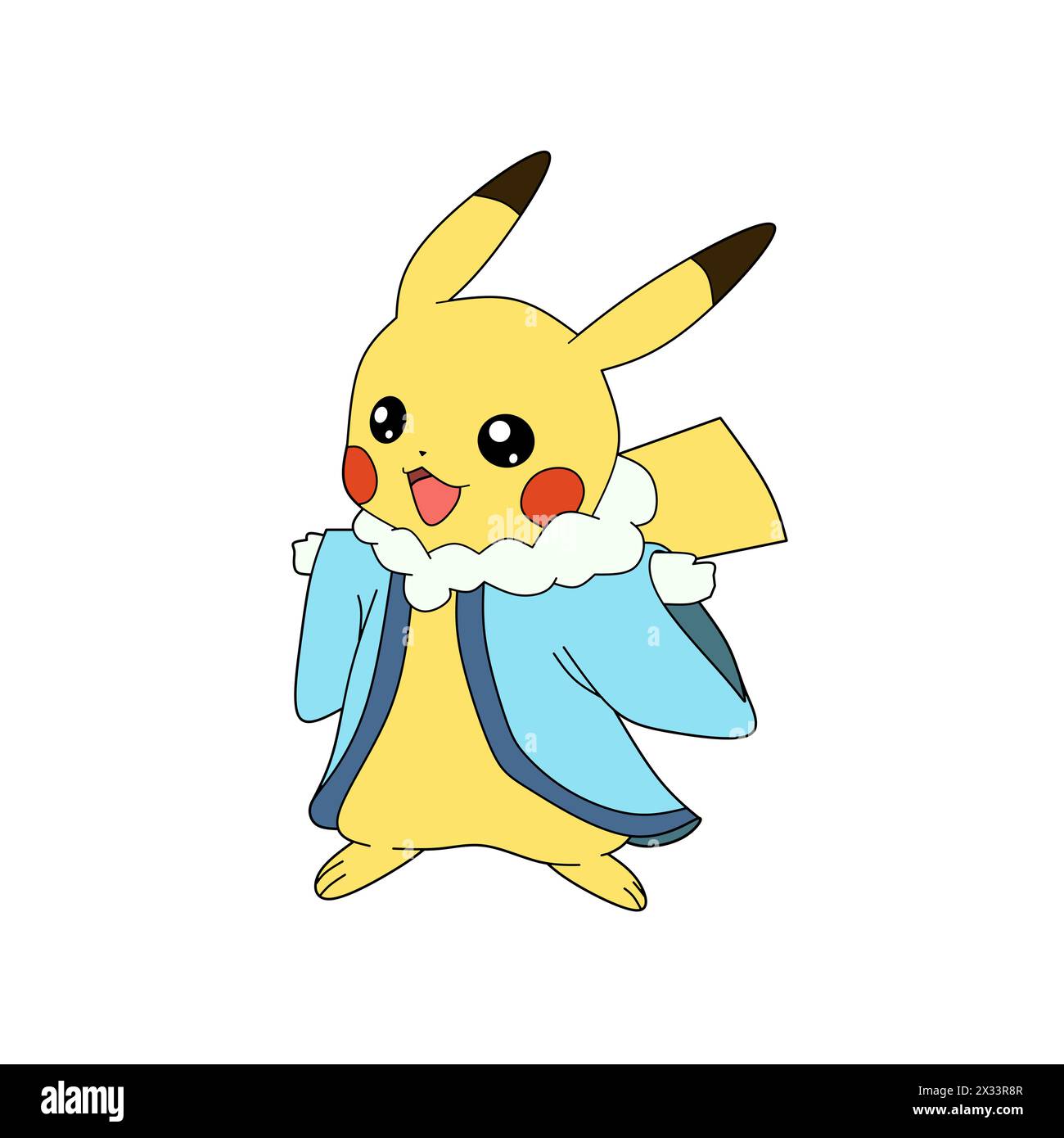 Pokemon Character pikachu cartoon blue shirt animation Stock Vector