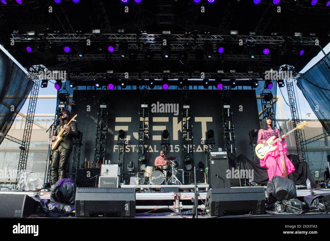 Khruangbin performing at Ejekt Festival in Plateia Nerou, Athens / Greece, July 2019 Stock Photo