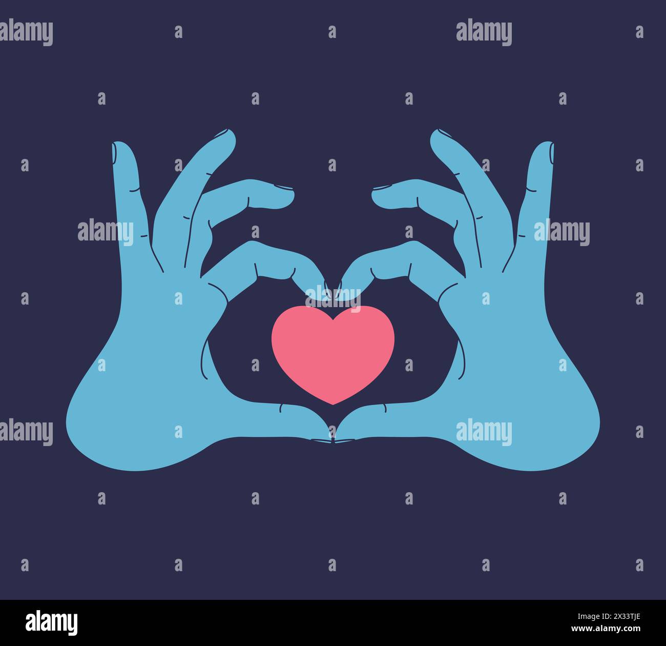 Hand heart shape Stock Vector Images - Alamy
