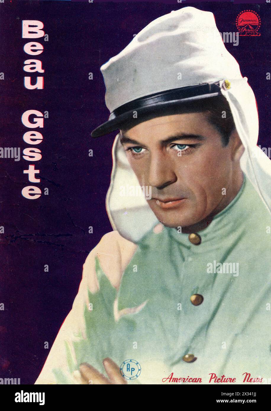 Japanese Magazine Cover of GARY COOPER in BEAU GESTE 1939 Director WILLIAM A. WELLMAN Novel P. C. WREN Paramount Pictures Stock Photo